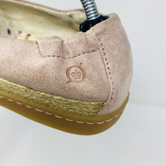 BORN 8.5 Pink Castries Suede Slip On Comfort Espadrilles Boho Chic Casual Loafer - Picture 9 of 16